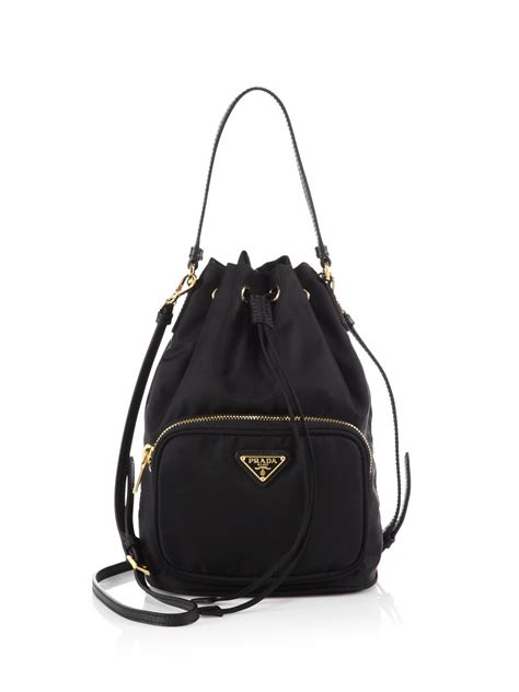 prada tess drawstring nylon bag|Prada nylon shoulder bag.